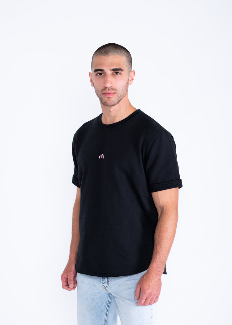 rfi s/s curved hem pullover - rfi apparel - short-sleeve sweater